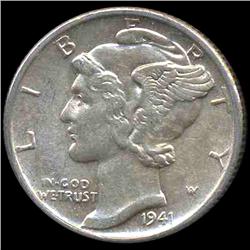 1941D Mercury Dime AU+ ERROR (COI-8390)