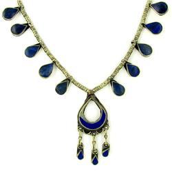 Tibet Lapis Nickel Pendant Choker Necklace (ANT-1364)