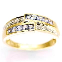 1.08Ct Natural Tanzanite & Diamond Yellow 9K Ring (JEW-9096X)