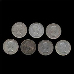 1955-65 Canada 50c 7 Pcs AU/AU+ (COI-8605)