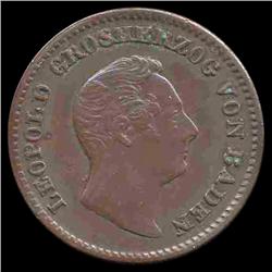 1849 Germany Baden 1/2 Kroner AU (COI-8512)