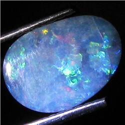 1.3ct Australian Black Opal Doublet Full Fire (GEM-31446)