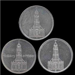 1934A/D Nazi Germany 5 Mark Hi Grade 3 Pcs (COI-8210)