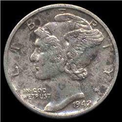 1942D Mercury Dime Choice MS64 FB (COI-8394)