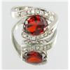 Image 1 : 27.6ctw Lab Diamond/Garnet Gold Vermeil Ring (JEW-1529)