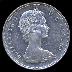 1965 Canada $1 AU+ Lg Beads Pointed 5 (COI-8304)