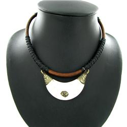Tibet Shell Nickel Pendant Choker Necklace (ANT-1317)