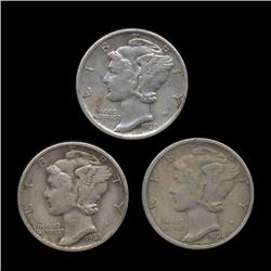 1938P/D/S Mercury Dimes Hi Grade Set of 3 (COI-8430)