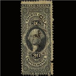 1860s US Revenue Stamp 30c Inland Exch. (STM-1450)