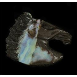 92ct Handcarved Australian Boulder Opal Stallion (GEM-20377)
