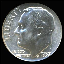 1957 Roosevelt Silver Dime Graded GEM (COI-6243)