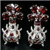 Image 1 : 67ctw Top Red Garnet Sterling Ladybug Earrings  (JEW-2297)