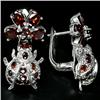 Image 2 : 67ctw Top Red Garnet Sterling Ladybug Earrings  (JEW-2297)