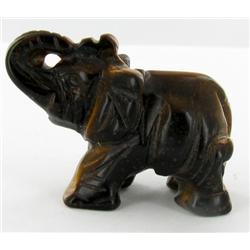 18ct Handcarved Tiger Eye Elephant (ANT-1074)