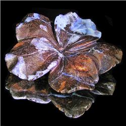 64.96ct Australian Boulder Opal Handcarved Plumeria (GEM-31837)