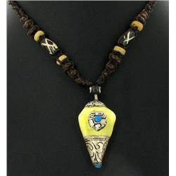 Tibet Turquoise Nickel Shell Necklace (ANT-1083)