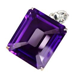 256ctw Sterling Pendant Purple Amethyst  (JEW-2321)