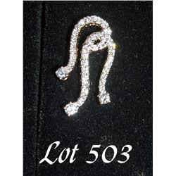 ladies 18kt yellow gold diamond pendant 3 round brilliant diamonds, .25ct