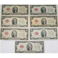 (7x the Money) 1928 $2 US Notes- Excellent Condition.