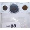 Image 2 : (3X$) U.S TWO CENT PIECES FINE-VF+ 1864, (2) 1865