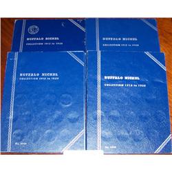 4 Buffalo Nickel Books. 1913- 1938. ( 91 Coins)