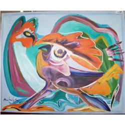 Arie Van Selm Original painting 34T X42W dated on verso 10-08-84