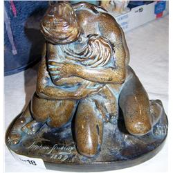 Stephen Finding signed sculpture 1889 appearing to be Bronze colored resin