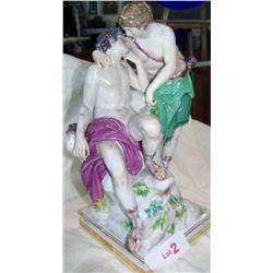 19th C. Kissing Statue. Italian hand painted