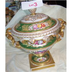 Vista Alegri Portugal Antique hand painted porcelain urn