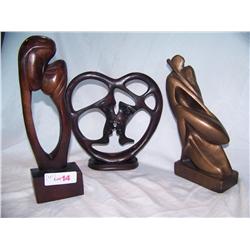 (3) Piece Kissing Collection Statue lot including 1. Vintage Austin statue