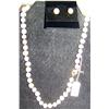Image 1 : Genuine Pearl 18" Necklace &  Earring set. 8-9MM