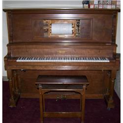 Antique Piano with box of Rolls & original bench.1914