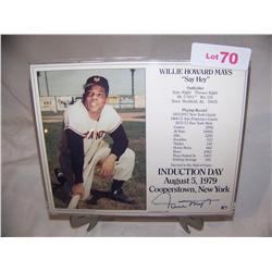Willie Mays Signed Cooperstown Introduction Day Photograph