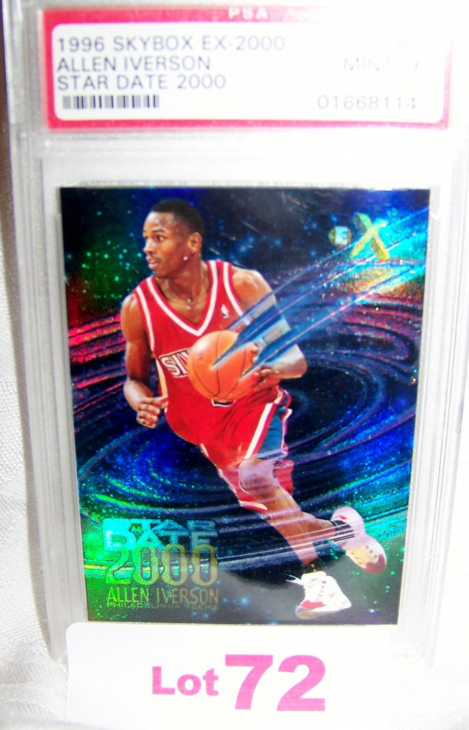 Allen Iverson Rookie Card PSA MINT 9 Star Dated 2000Slabbed