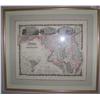 Image 1 : 19th C. Framed  Map of Delaware & Maryland (Johnson & Ward) In good condition with minor foxing