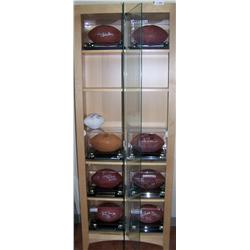 Oak Display Case. 4 Shelves With Glass Doors.