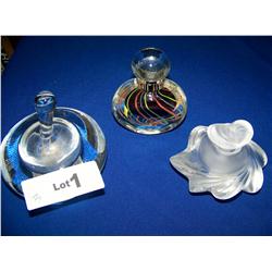 Lot of 3 Perfume Bottles 1. signed  Lalique
