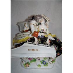 Meissen Late 19th C. Lovers at a Spinet From the Moore Kissing Collection