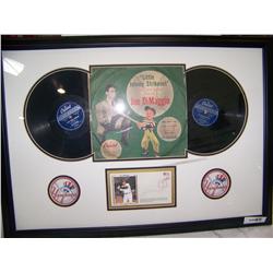 Joe DiMaggio Original Record & Signed Postcard.