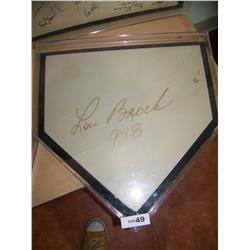 Home Plate Signed by Lou Brock 938.