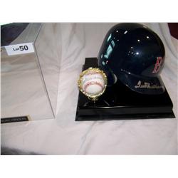 Ted Williams Signed Helmet and Baseball.