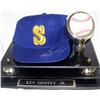 Image 1 : Ken Griffey Jr. Signed Seattle Mariners Hat and Baseball.