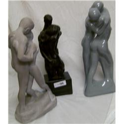 (3) piece Kissing sculpture lot from the Moors Kissing Collection