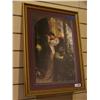 Image 1 : Romantic art print nicely framed of Kissing couple from the Moore Kissing collection