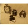 Image 1 : (5) Piece Lot including 4. marked statues, 1. clock, 1 signed D.Jaren .925 from Moore Kissing Coll.
