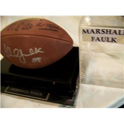 Marshall Faulk handsigned football w/ Mounted Memories protective case