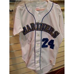 KEN GRIFFEY JR. HAND SIGNED SEATTLE MARNIERS #24 JERSEY