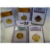 Image 1 : (5X$) PROOF CERTIFIED & UNCIRCULATED U.S DOLLAR (2) 2007,(2)2008,2000-S CERTIFIED