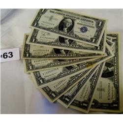 (10x$) $1Silver Certificates CHOICE CONDITION  Some Uncirculated Stars Series 1957