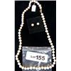Image 1 : (2)Pi. Lot Genuine Hand knotted Pearl 24" Necklace & Matching Earring set 8-9 mm Pearls
